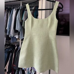 Meshki Pale Green Textured Mini Dress